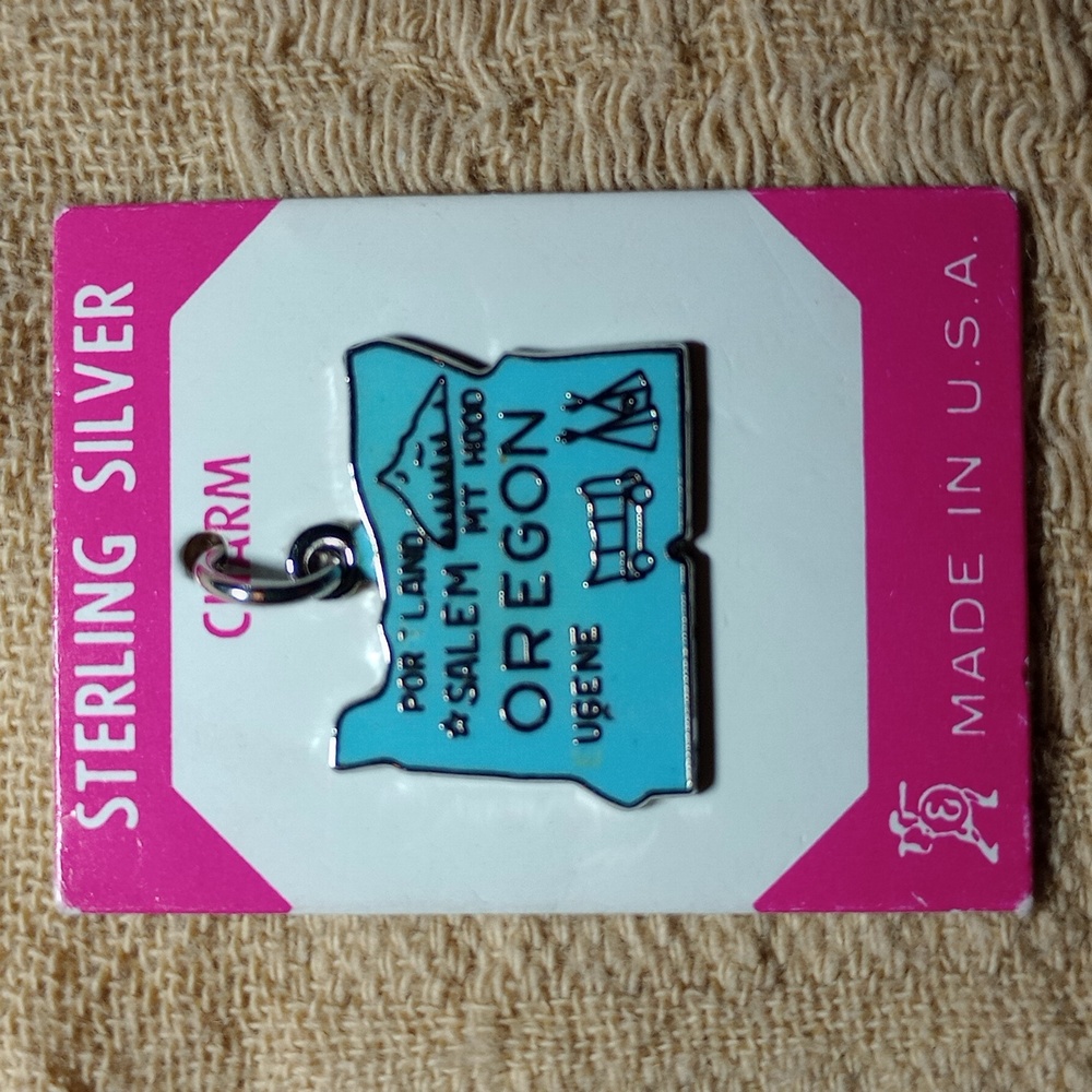Vtg Oregon State Sterling Silver Charm